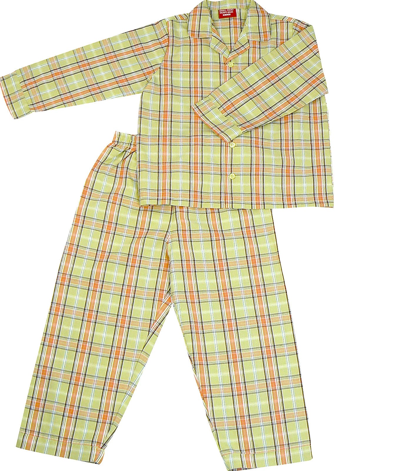PYJAMA SUIT 100% COTTON  AMERICAN GREEN CHECKS 5-10 YR