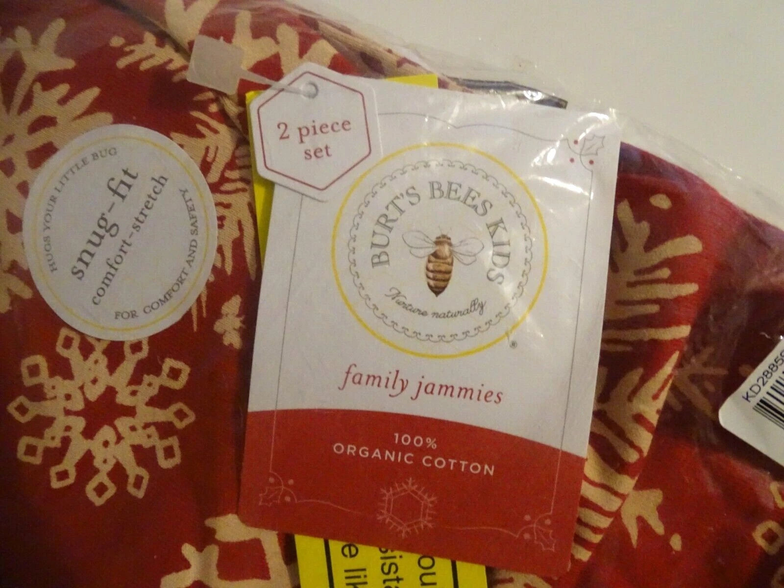 Burt's Bees Matching Family Holiday Christmas Pajamas Red Snowflake NEW