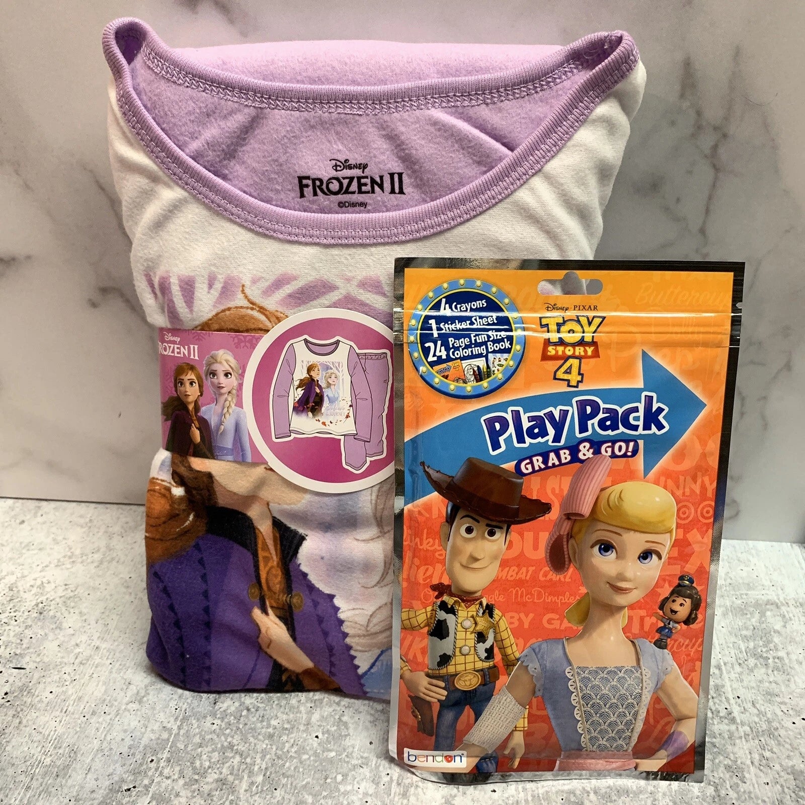 Disney Frozen 2 Girls Flannel Pajamas Set Lavender Extra Gift