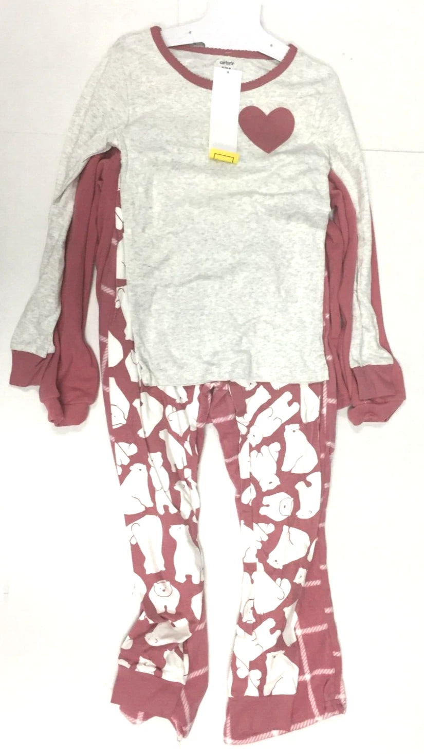 Carter's Kids' Toddler Girls 4-Piece Pajama Set Polar Bear 4T