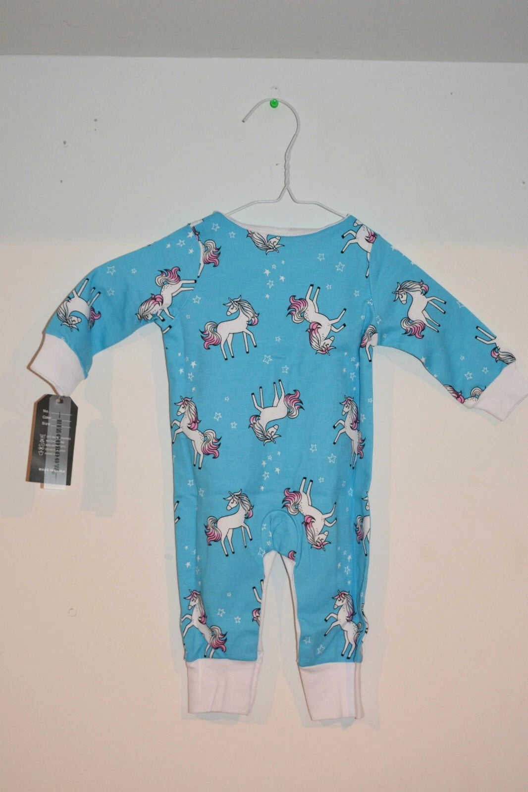 Girls Unicorn Baby Jumpsuit Pajamas Clothes Button NWT Kids Child 6-9 9-12