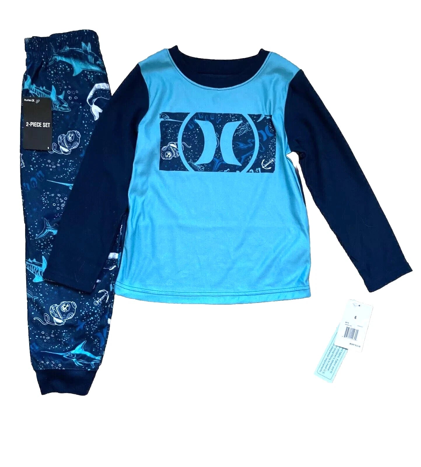 HURLEY  Boys Flannel Sleepwear Pants or Long Sleeve 2-PC Sets Sizes 4-12  *NWT*