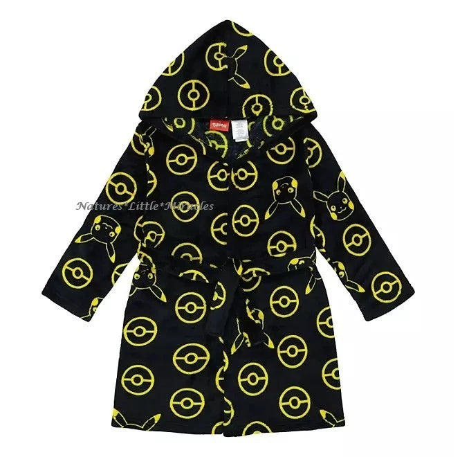 Pokemon Robe Pajamas Set Boys Bathrobe 3 Piece Size 4 5 6 8 10 Pikachu Kids NWT