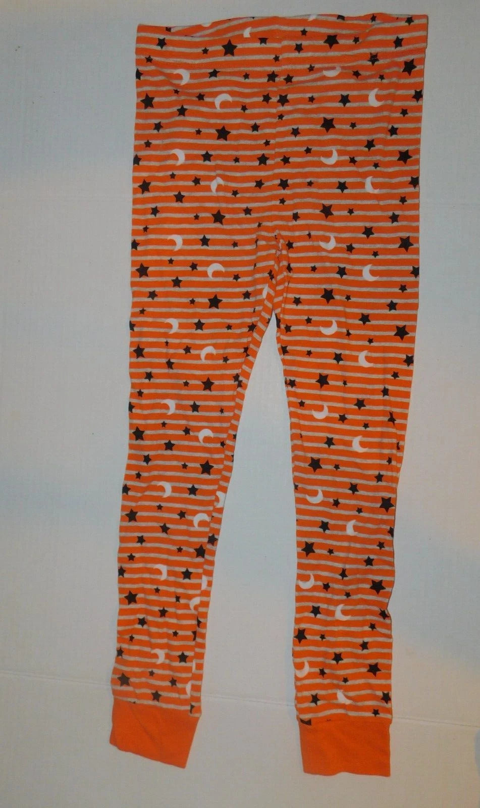 Boys Girls Pajama Set Size 4 5 Orange Stars & Moon Halloween