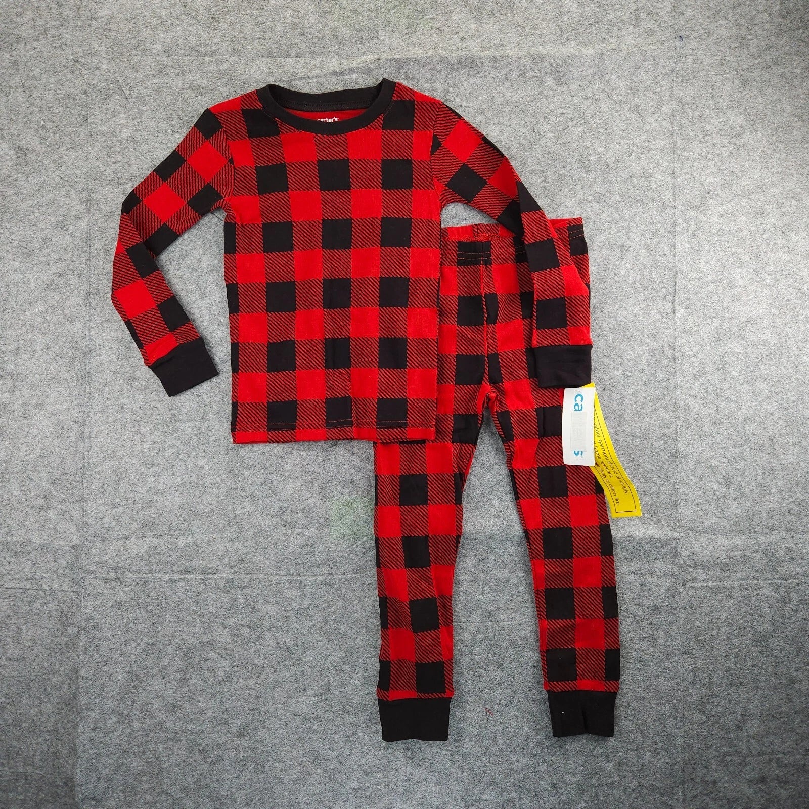 Carter's Toddler 2-Piece Buffalo Check 100% Snug Fit Cotton PJ Size 4t