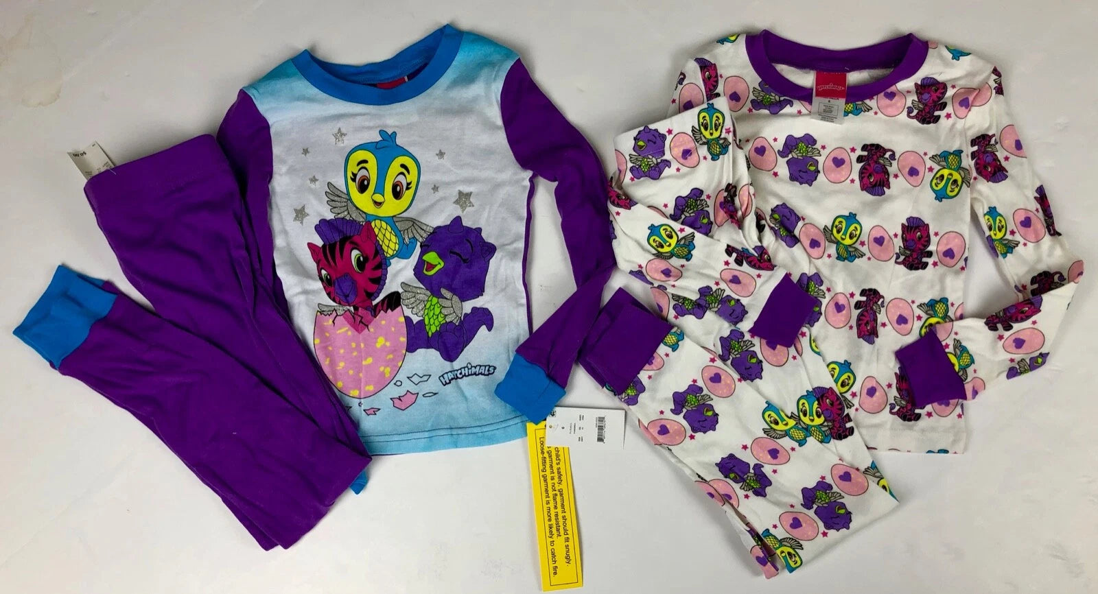 Girls Hatchimals Top Bottom Pajama Set NWT 2 Pairs