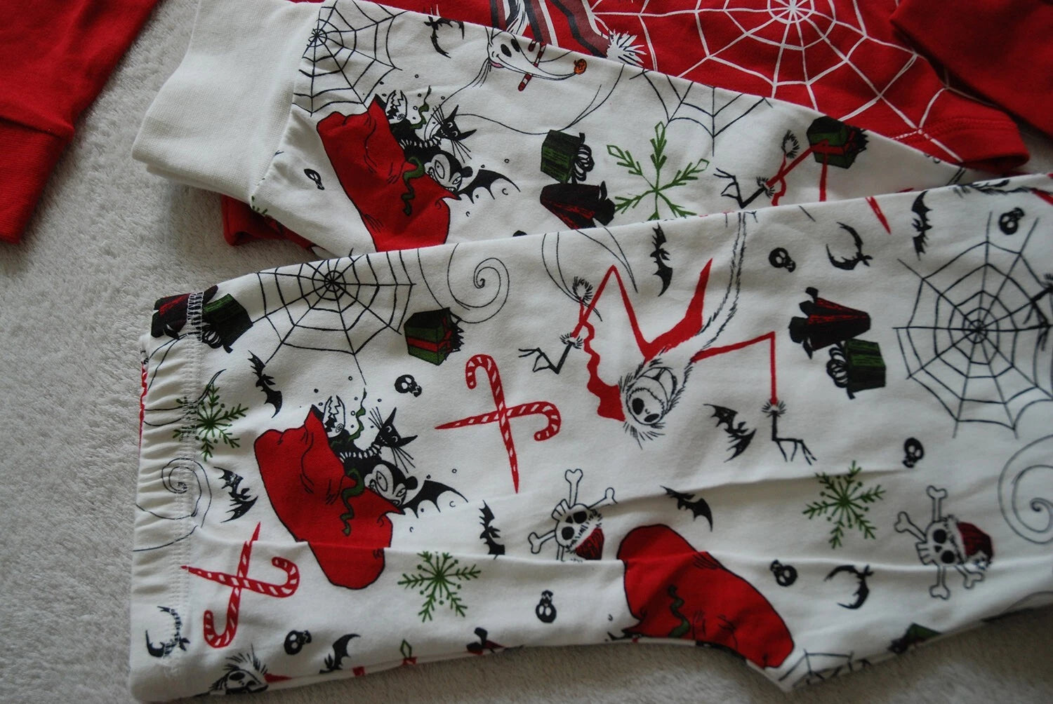 Kids 2PCS Pyjamas Set Red Nightmare Before Christmas 100% Cotton Original