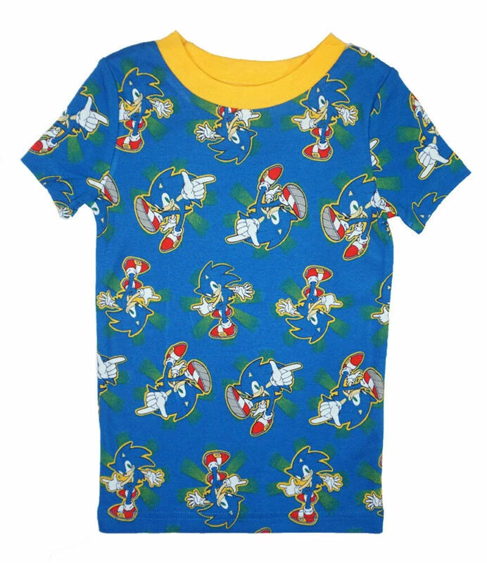 Sonic The Hedgehog Little/Big Boys 4pc Pajama Short Set Size 4 6 8 10