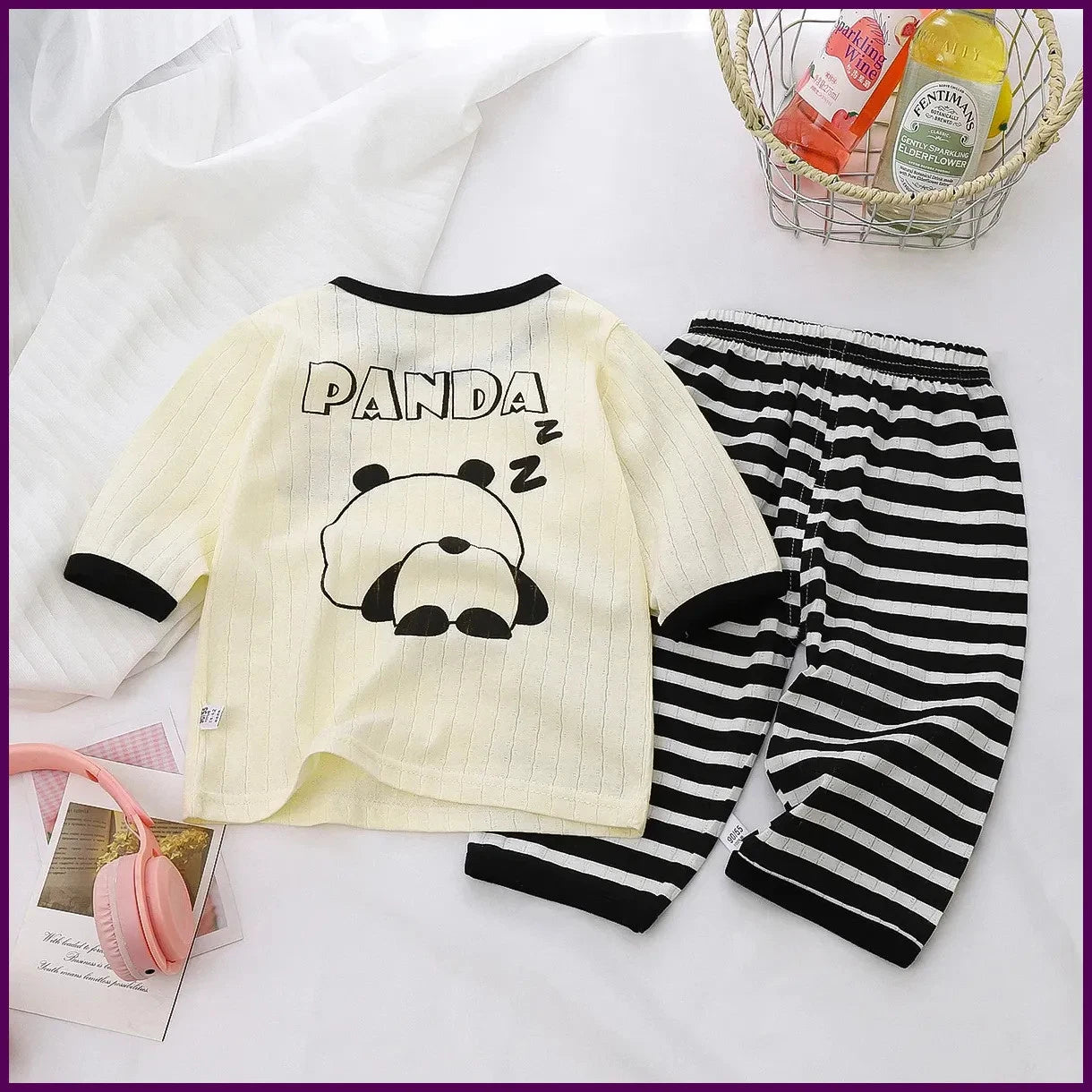 Baby Toddler Panda Pajama Set Long Sleeve Cotton Pyjamas Unisex 1–6Y
