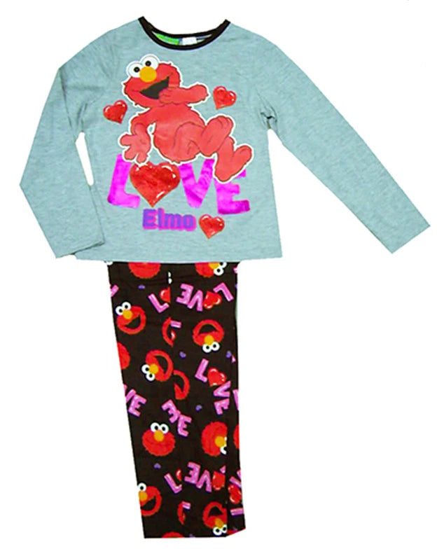 GENUINE AUS QLTY Teen Girls Kids Sesame Street Elmo Pyjamas PJ's Set Size-SALE