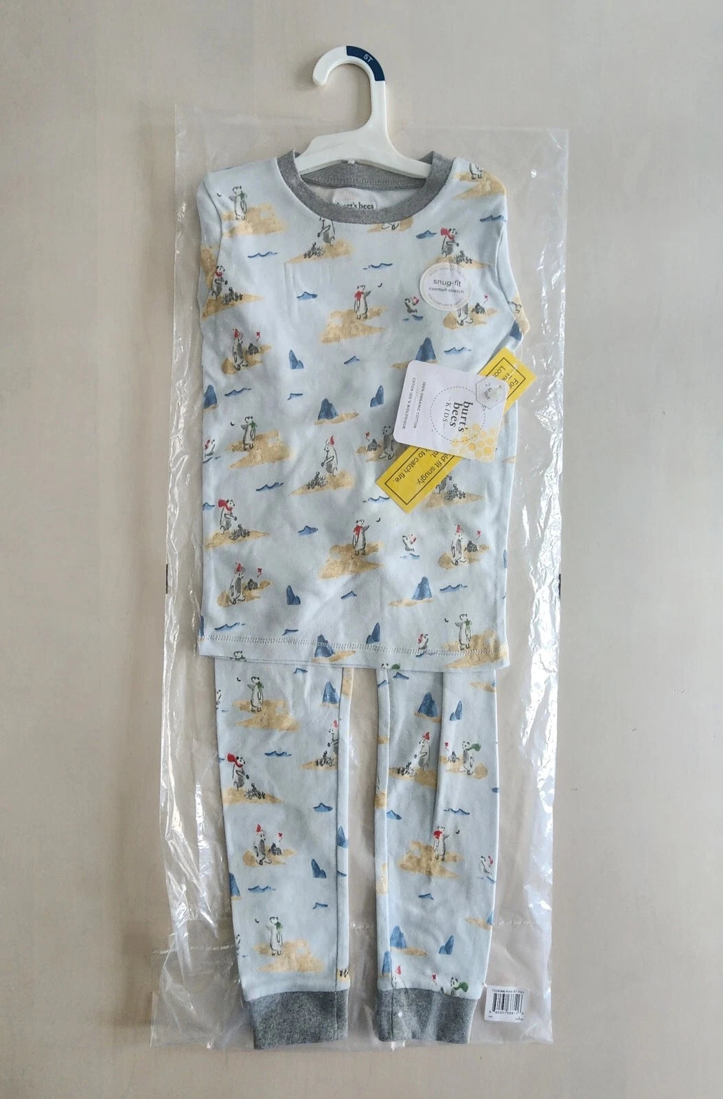 Burt's Bees Toddlers Snug Fit Pajama Set, Polar Bear Snowball, Choose Size 4T/5T
