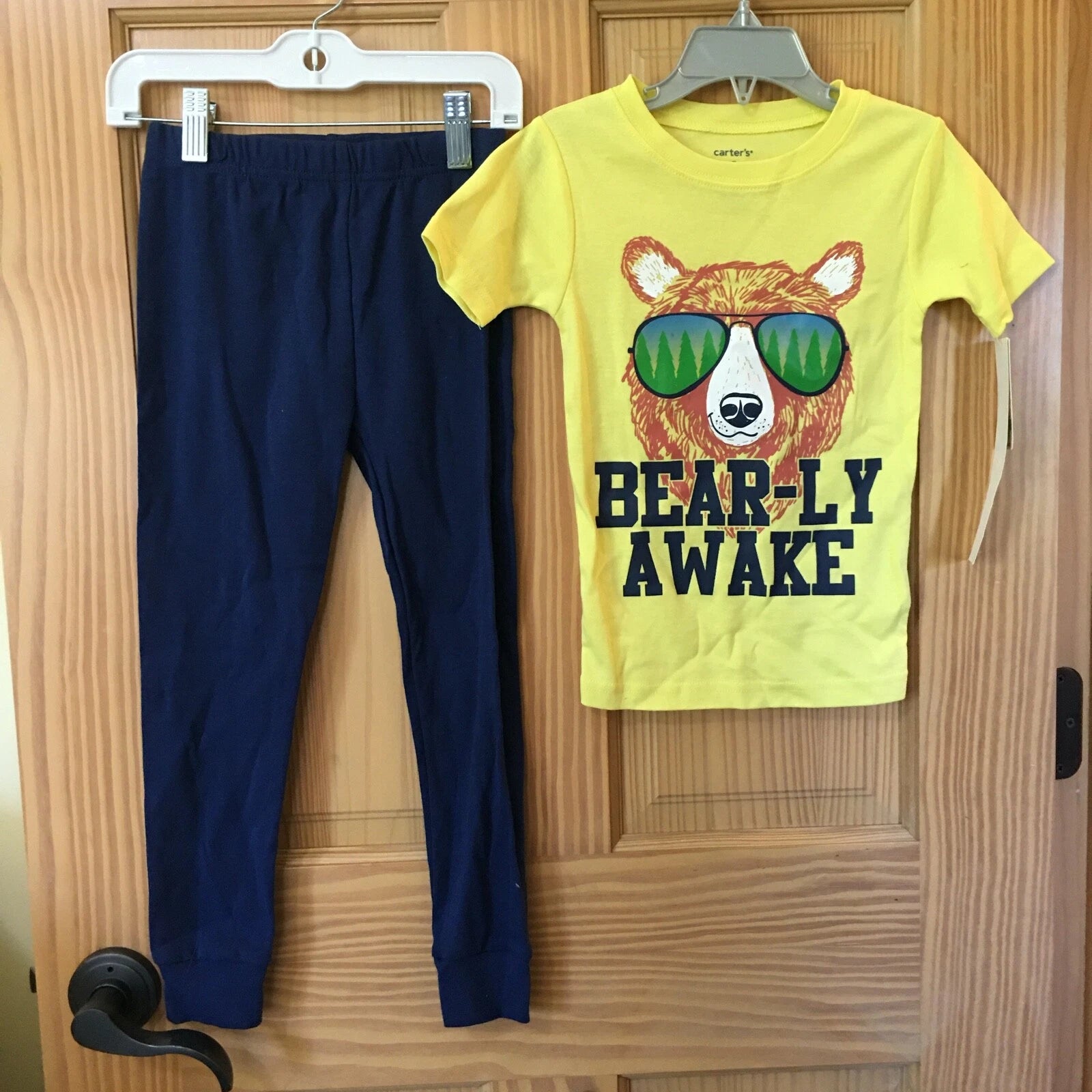 New Carter's Boys Bear Pajama set Snug Fit yellow navy many sizes