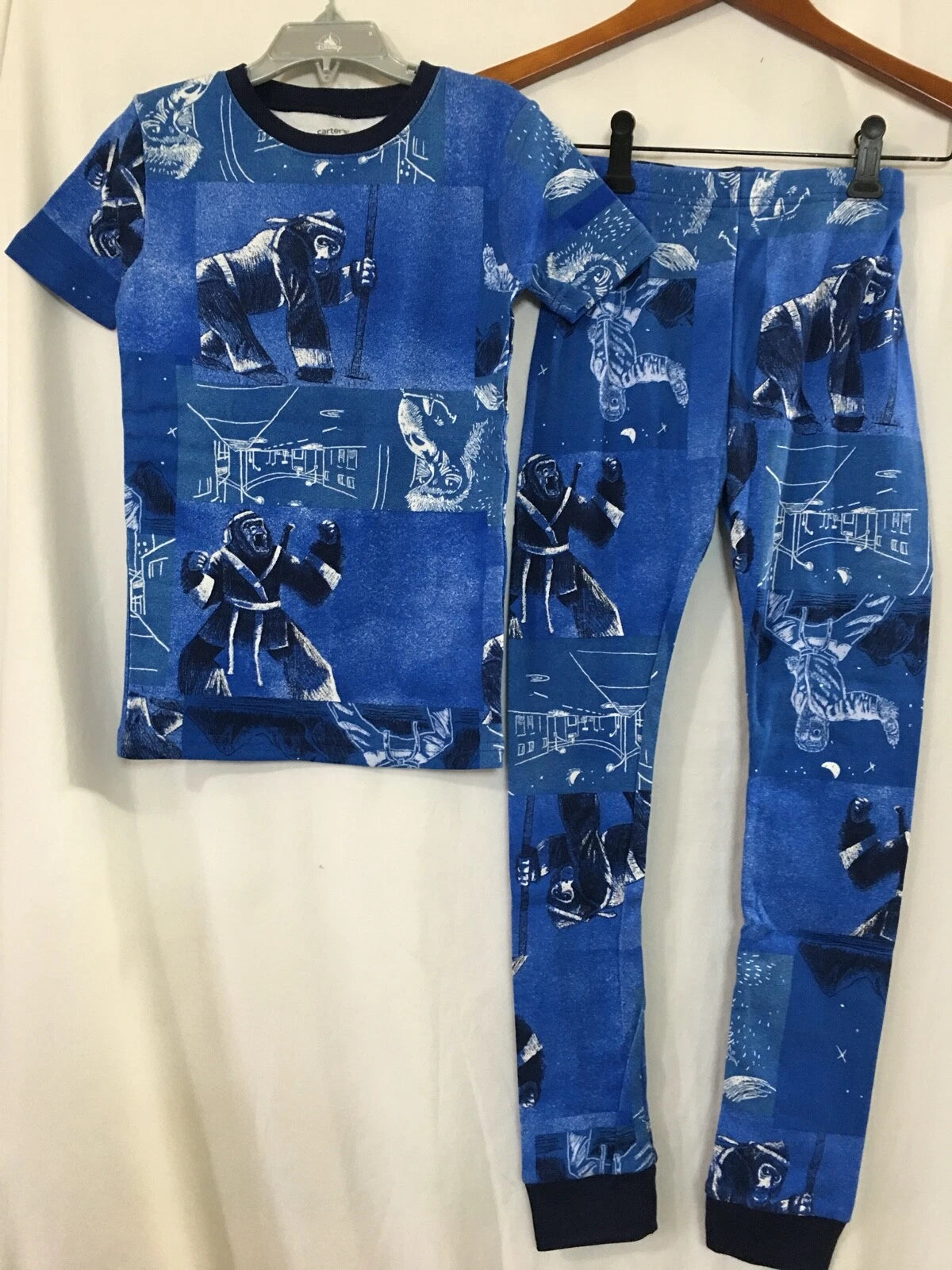 New Carter's Boys Ninja Ape Blue Pajama set Snug Fit Short Sleeve Pants U pick