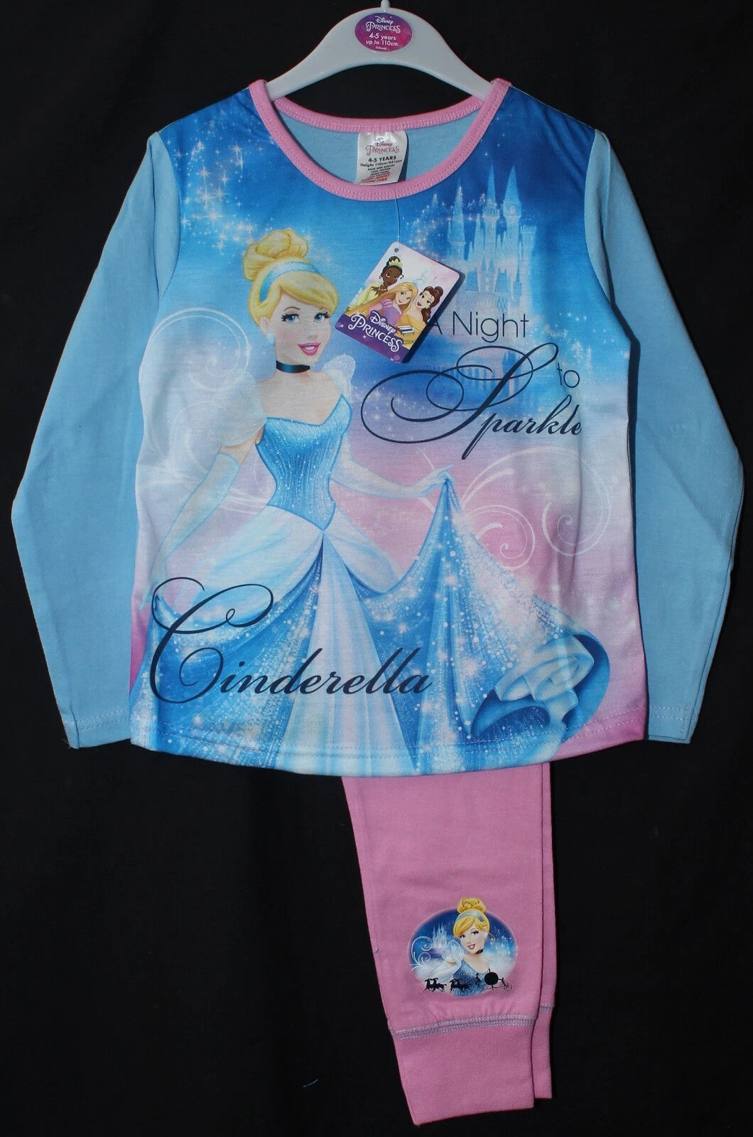 CINDERELLA Pyjamas/ Girl's Blue & Pink DISNEY PRINCESS PJs Sizes 4-10 years