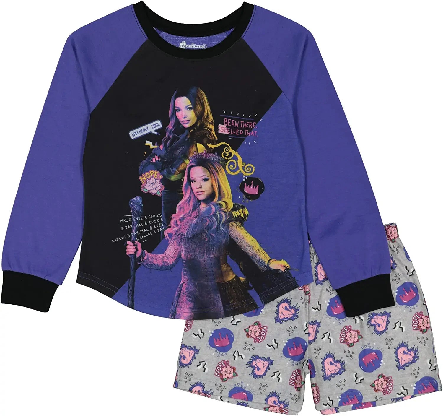 Disney Girls' Descendants Pajama Set Spelled That Size 4, 6, 8, 10