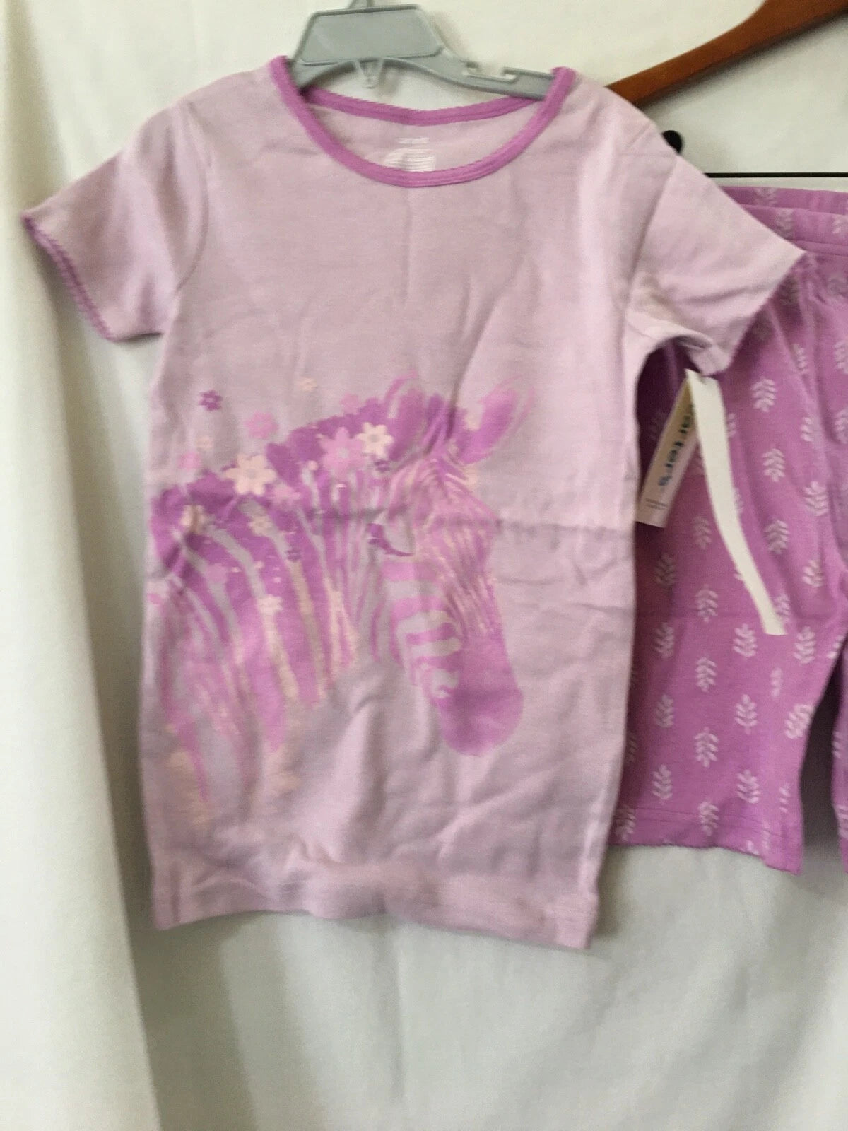 New Carter's Kid Girls Zebra Pajama Set Snug fit Shorts 4