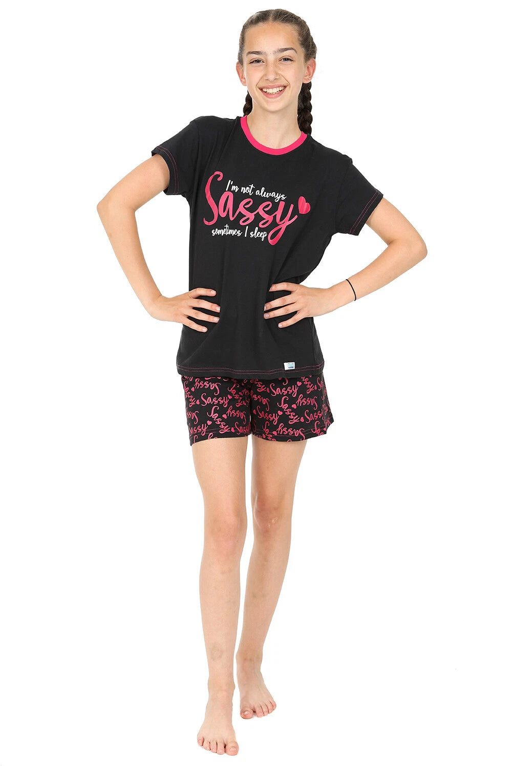 I'm Not Always Always Sassy Sometimes I Sleep Cotton Short Pyjamas 9 to 16 Years