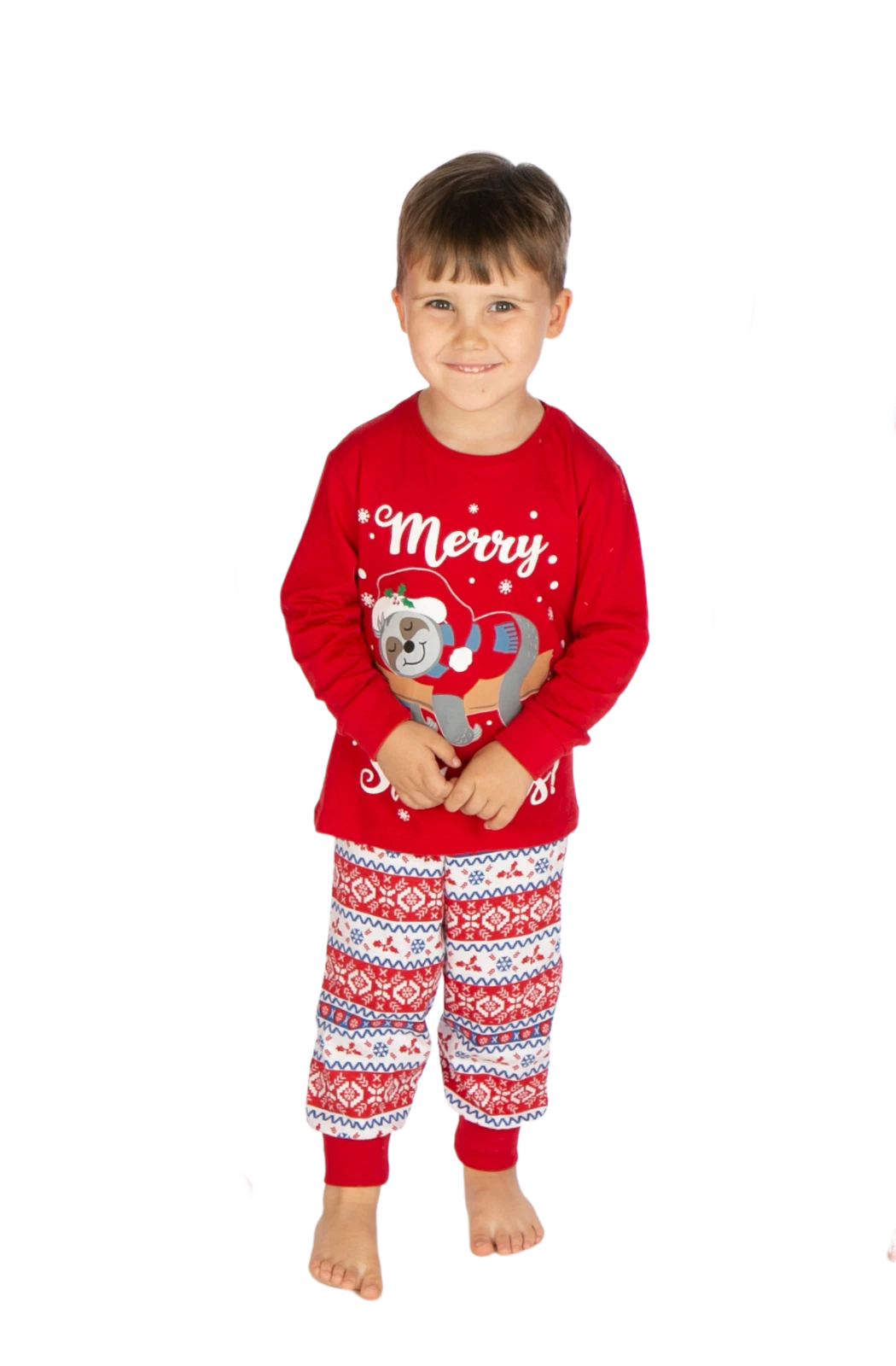 Boys Girls Personalised Christmas Sloth  Pyjama Set 4-5 years up to 13 Years