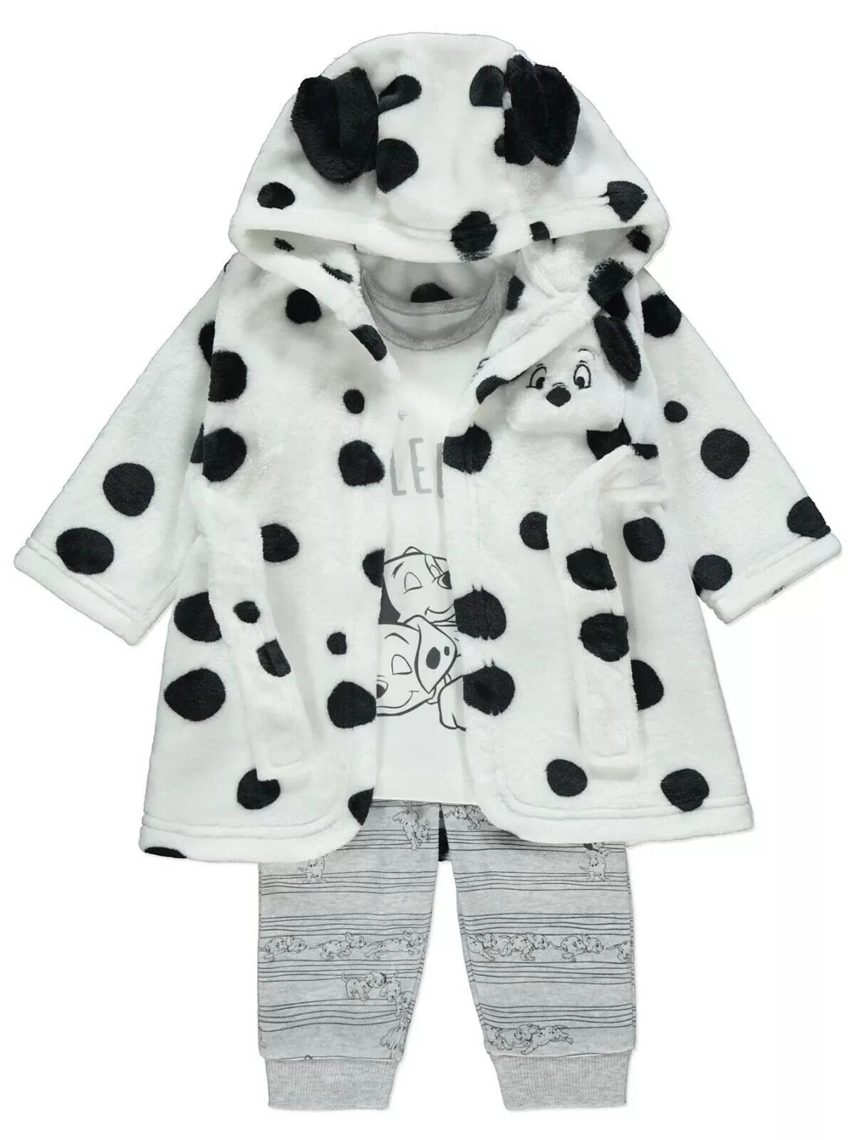 Baby Boys Girls Disney 101 DALMATIANS Pyjamas PJs & Dressing Gown Set 9-18 Mths