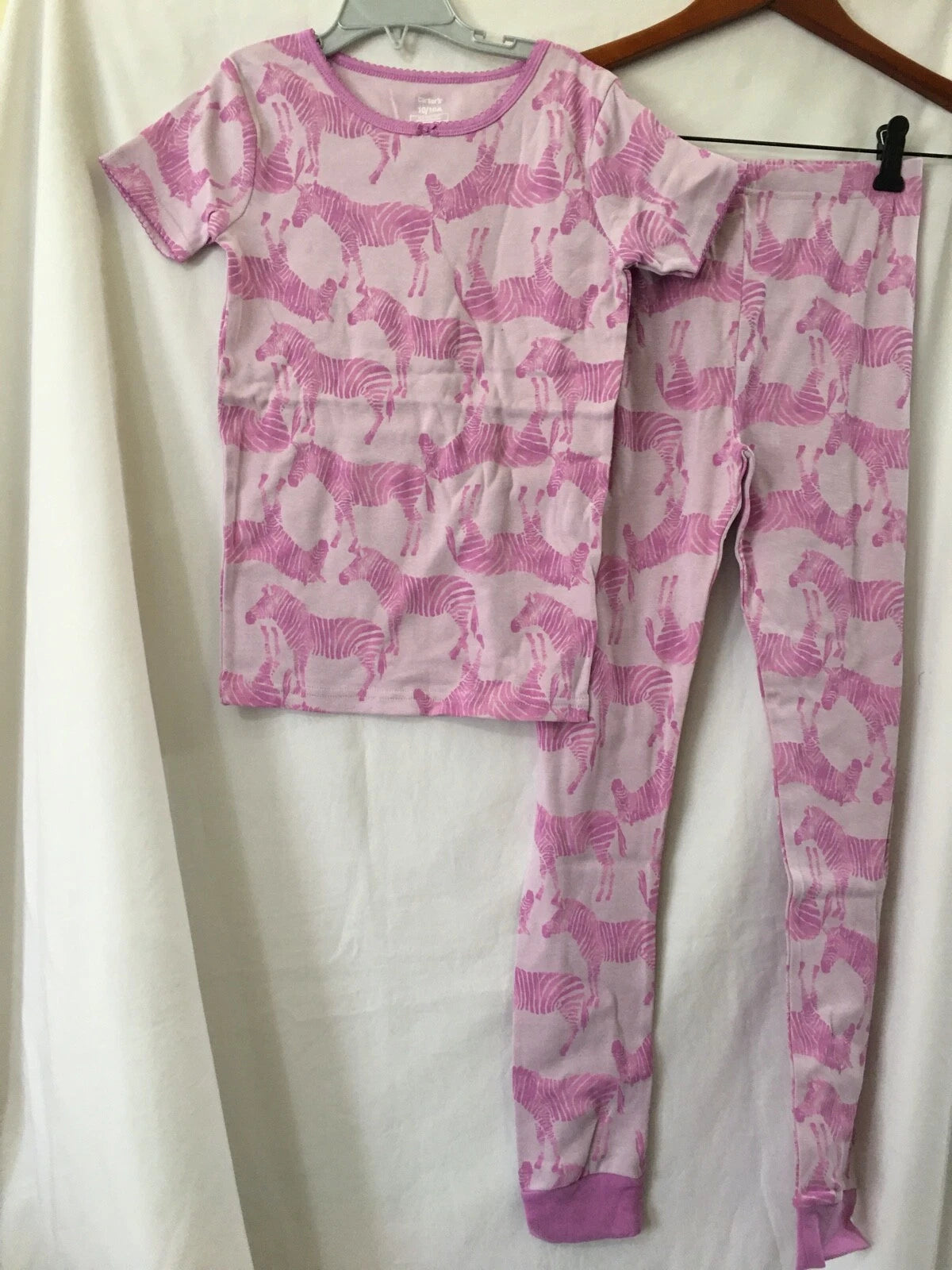 New Carter's Kid Girls Zebra Pajama Set Snug fit Pants 4