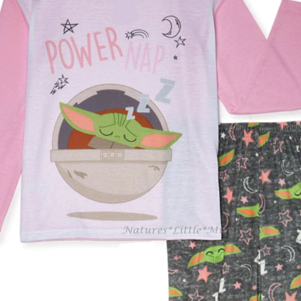 NWT Baby Yoda Girls Pajamas Size 4 5 6 8 Set The Mandalorian Star Wars Pink NEW