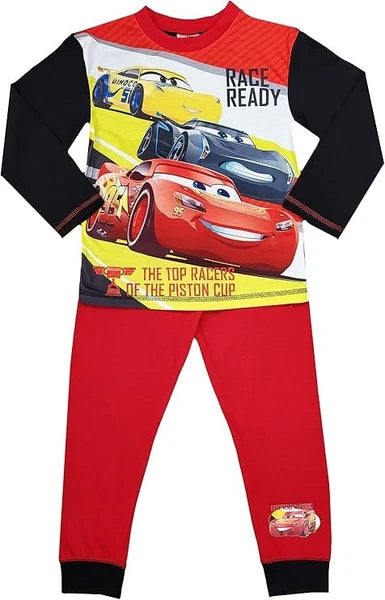 Disney Cars Lightning McQueen Boys Long Sleeves Pyjama Set Round Neck Loungewear