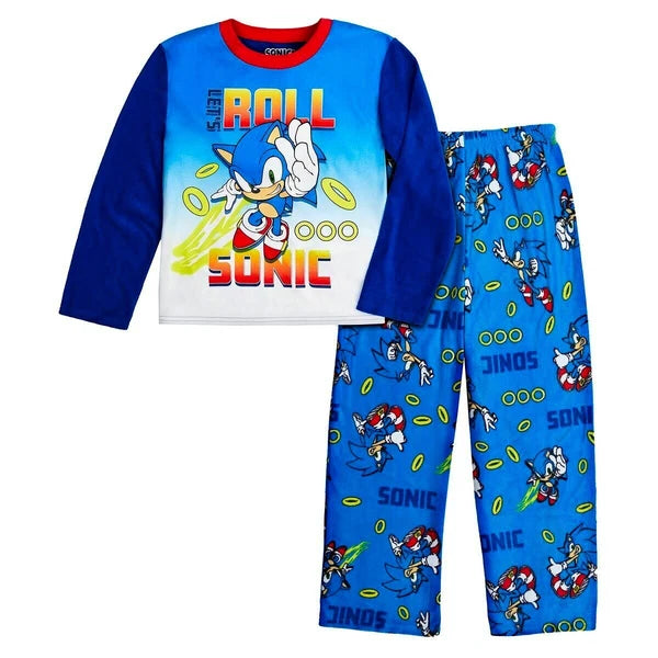 NWT Boy's Sonic the Hedgehog Pajamas Video Game 4 5 6 7 8 10 12 SEGA Christmas