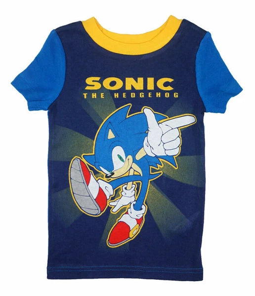 Sonic The Hedgehog Little/Big Boys 4pc Pajama Short Set Size 4 6 8 10