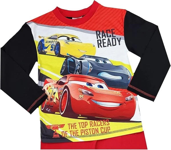 Disney Cars Lightning McQueen Boys Long Sleeves Pyjama Set Round Neck Loungewear
