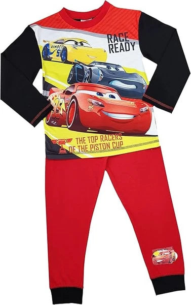 Disney Cars Lightning McQueen Boys Long Sleeves Pyjama Set Round Neck Loungewear