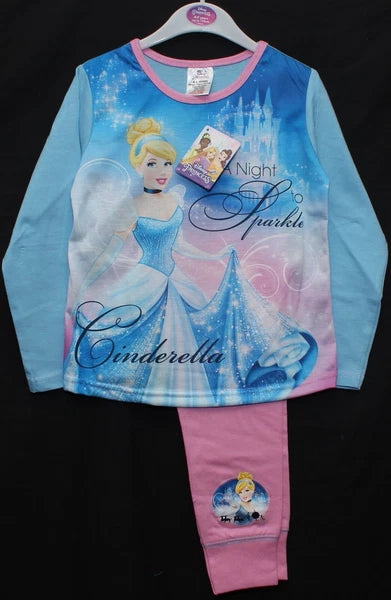 CINDERELLA Pyjamas/ Girl's Blue & Pink DISNEY PRINCESS PJs Sizes 4-10 years