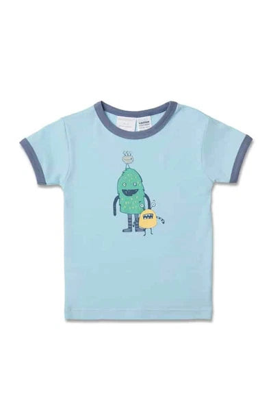 Boys Size 4-10 Marquise Blue Monsters Short Sleeve Cotton Pyjama Set