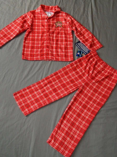 Boy's Pajamas Maryland Terrapins Size 4 Kids Sleep Set Outfit Red Terps Lounge