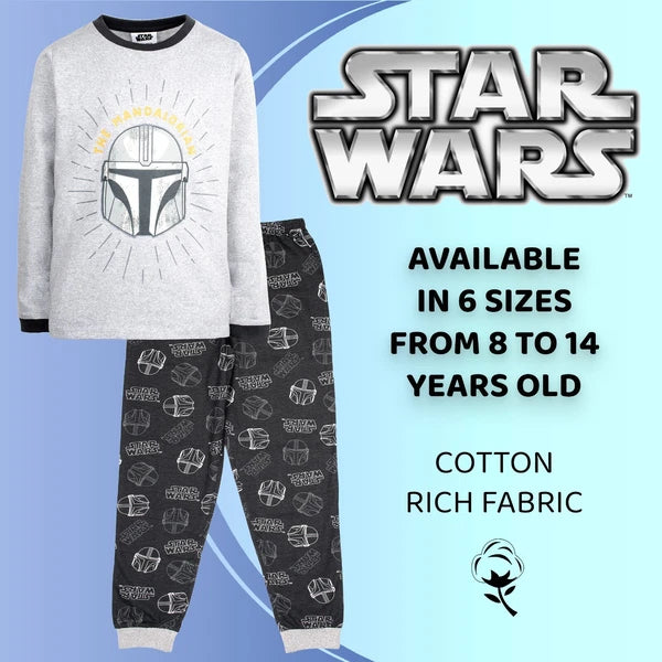 Star Wars Kids Pyjamas Mandalorian Long Sleeve PJ set Winter Cotton Christmas