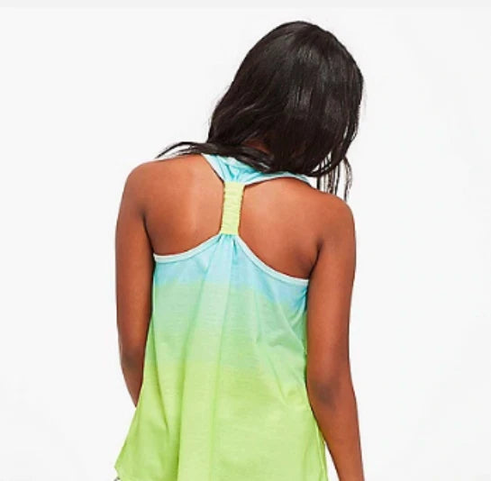 *NWT* JUSTICE GIRLS SIZE 8 HELLO WEEKEND GREEN BLUE OMBRE TOP N SHORTS PAJAMAS