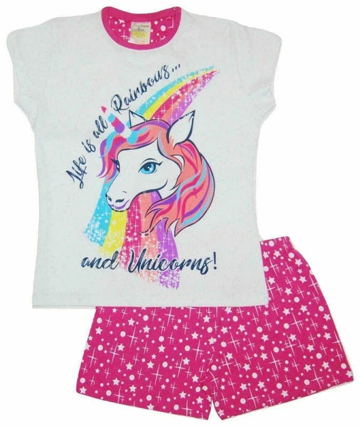 Girls Unicorn Pyjamas Nightwear Long Sleeve 100% Cotton 7-13 Years Reduced