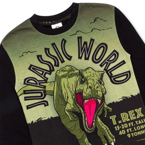 Jurassic World Boys Dinosaur Pyjamas Set T-Rex Character PJs Cotton Nightwear