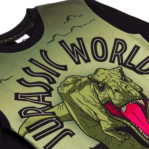 Jurassic World Boys Dinosaur Pyjamas Set T-Rex Character PJs Cotton Nightwear