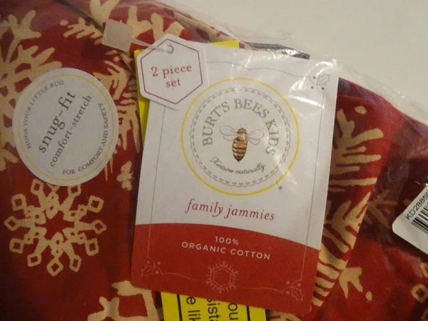 Burt's Bees Matching Family Holiday Christmas Pajamas Red Snowflake NEW