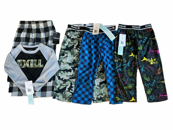 HURLEY  Boys Flannel Sleepwear Pants or Long Sleeve 2-PC Sets Sizes 4-12  *NWT*