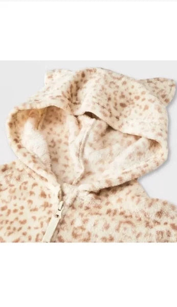 Girls' Animal Cheetah Print Pajama  One-Piece Ears Cat & Jack NWT Multiple Sizes