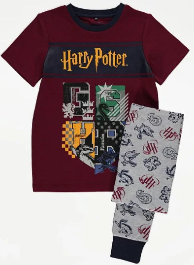 Harry Potter Children's Pyjama Set Unisex Short Sleeve & Bottoms George Kids PJS