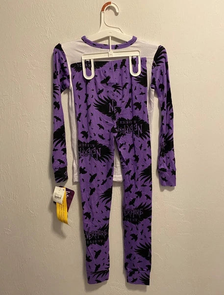 Wednesday Adams Halloween Girl's Long Sleeve Pant Pajamas Set Brand New