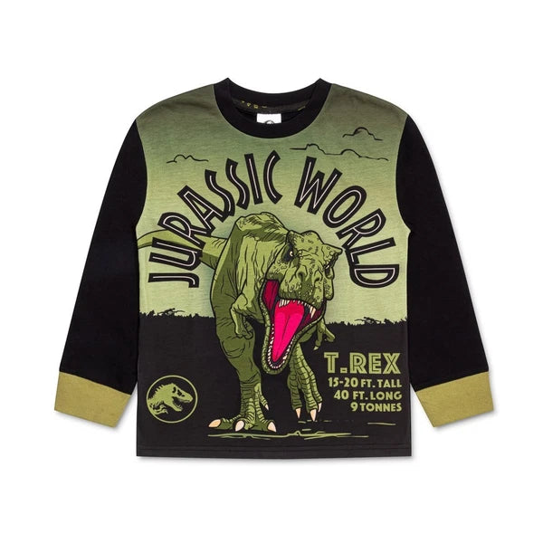 Jurassic World Boys Dinosaur Pyjamas Set T-Rex Character PJs Cotton Nightwear
