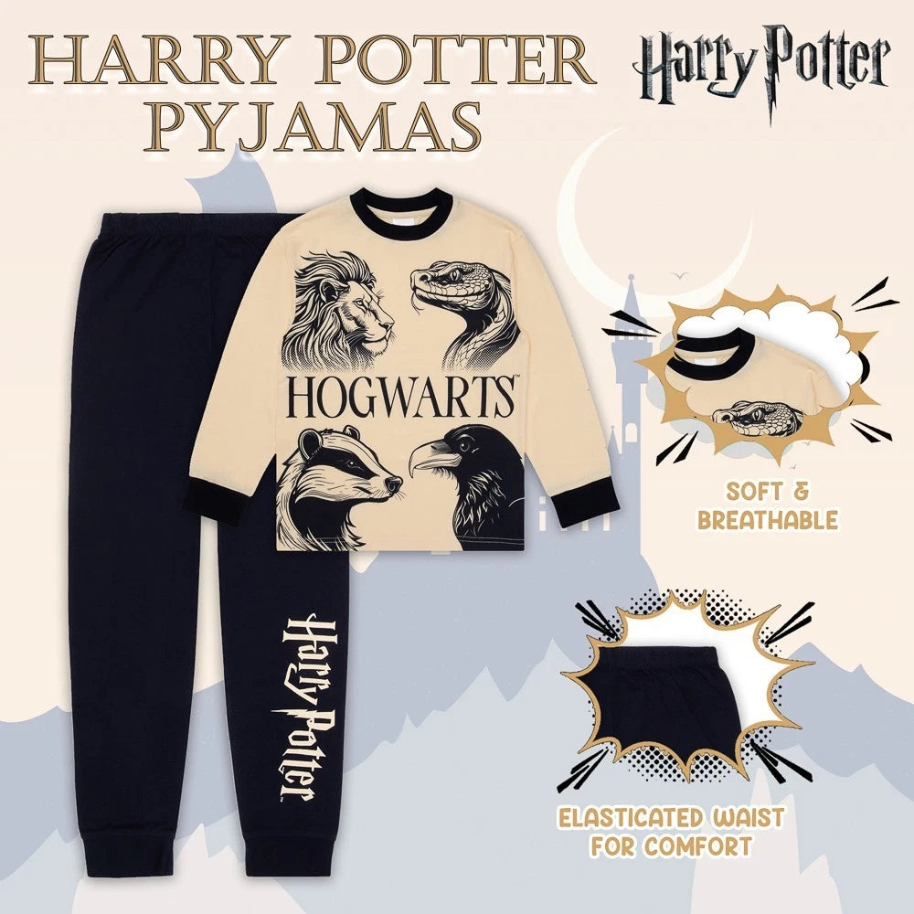Harry Potter Boys Pyjamas – Official Hogwarts Sleepwear Set - Ages 6-13 Years