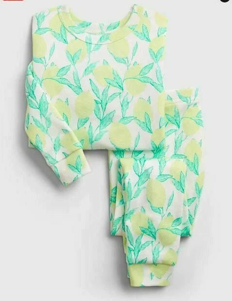 NEW babyGap 100% Organic Cotton Lemon PJ Sleep Set Pajamas 3T 4T 5T