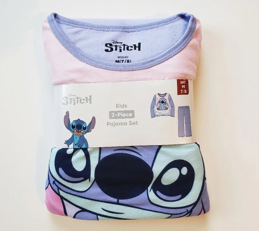 NEW DISNEY LILO & STITCH GIRLS SIZE 7/8, 10/12 OR 14/16 PURPLE SO DREAMY PAJAMAS