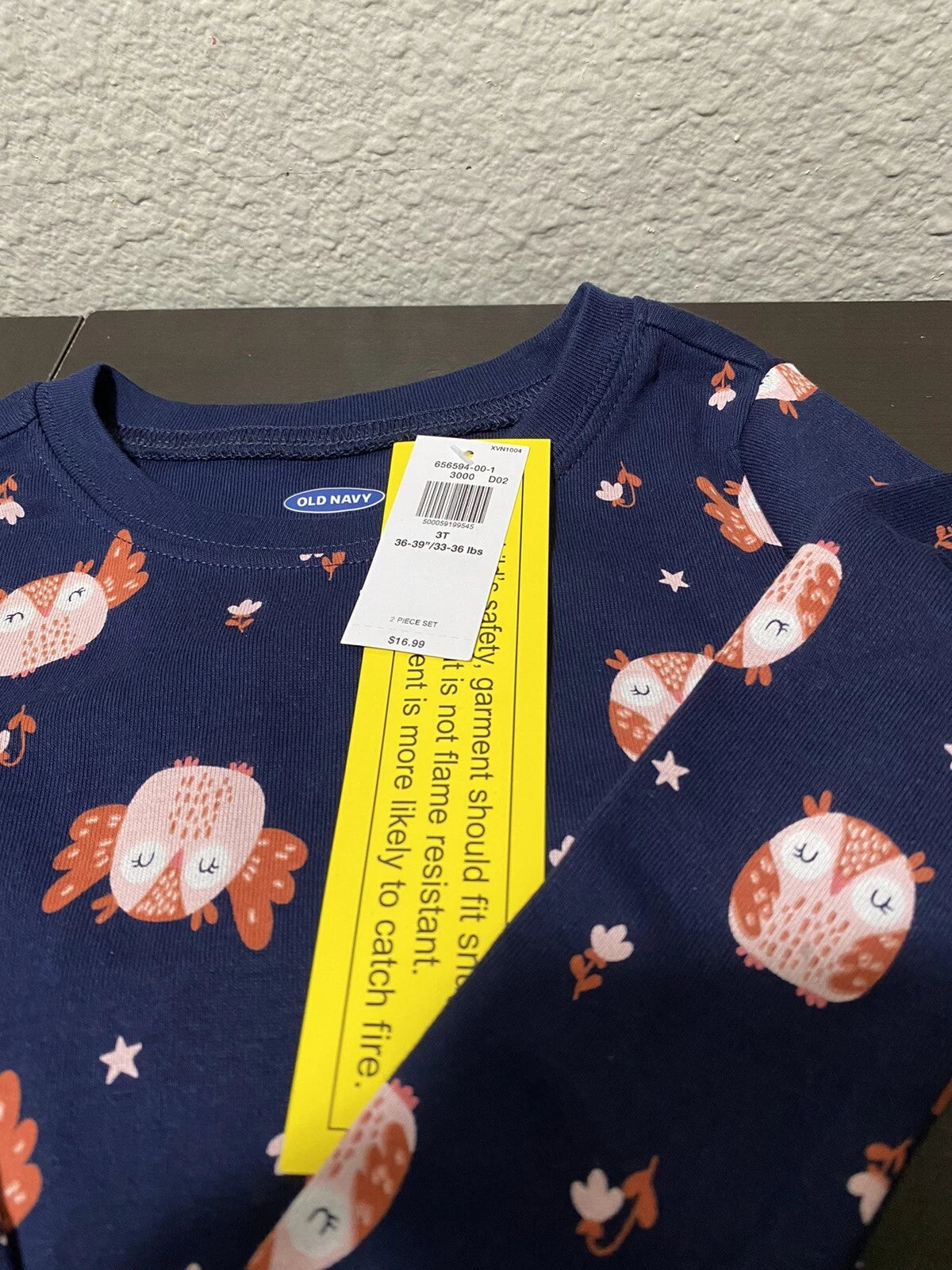 OLD NAVY OWLS PRINT TODDLER GIRL PAJAMA SET. NEW WITH TAG.