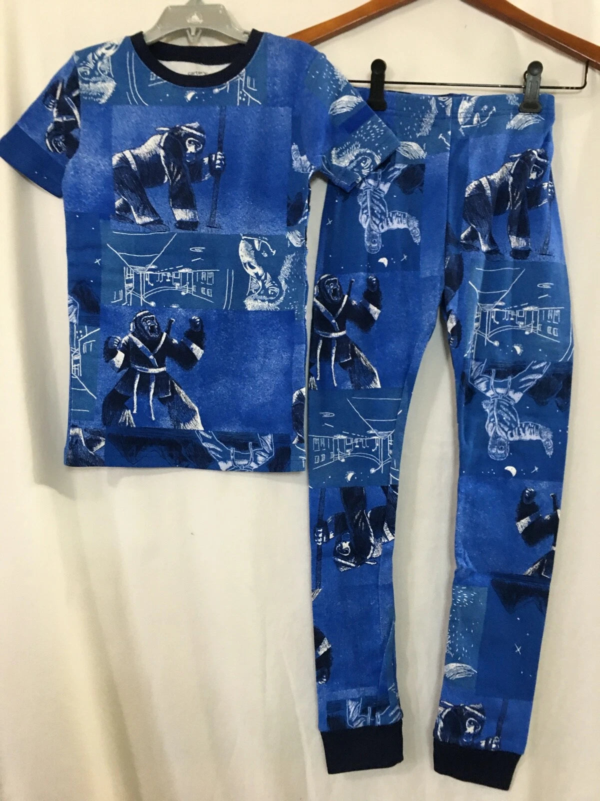 New Carter's Boys Ninja Ape Blue Pajama set Snug Fit Short Sleeve Pants U pick