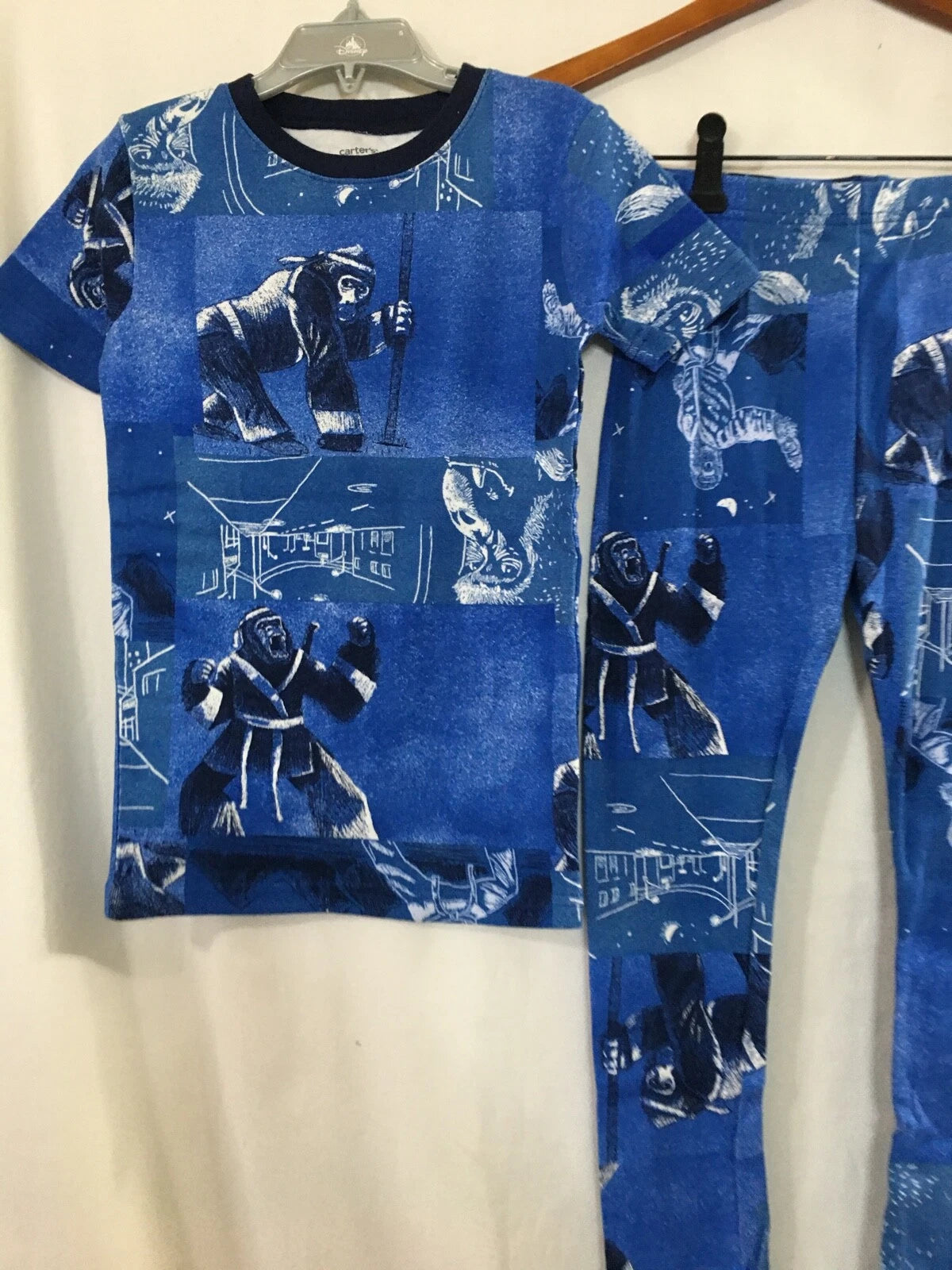 New Carter's Boys Ninja Ape Blue Pajama set Snug Fit Short Sleeve Pants U pick